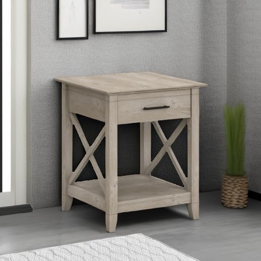 Bush Home End Table with Drawer, Nightstand with Storage, Living Room and Bed...