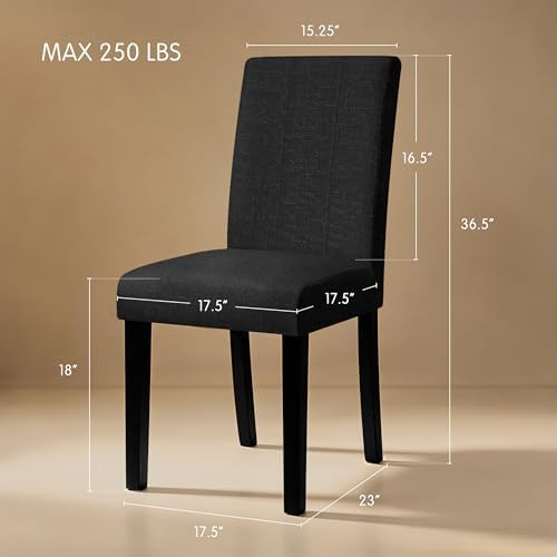 HOMYZOO Dining Chairs Set of 6, Upholstered Dining Room Chairs, Black