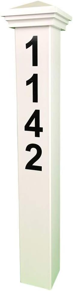 White Address Post 32" - Nantucket/Black Numbers