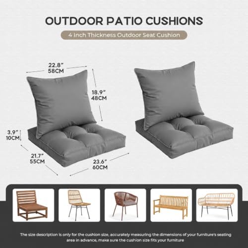 24x22 Outdoor Seat Cushions Set of 2