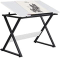 Yaheetech Height Adjustable Drafting Table, Tilting Art Desk, White