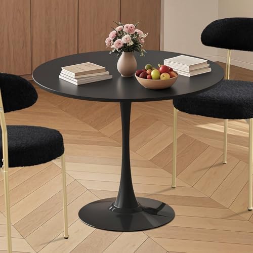 24" Small Round Kitchen Table Set for 2 with Velvet Upholstered Chairs