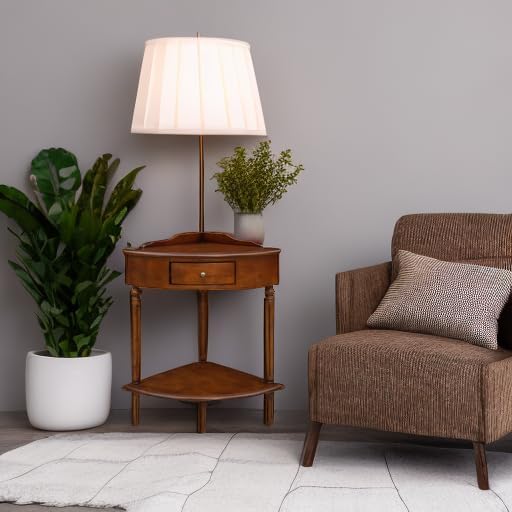 Leick Home Coastal Wedge End Table, Pecan