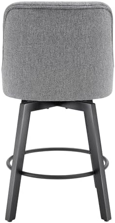 KISLOT Swivel Barstools, 26" Counter Height,2-Pack,Gray