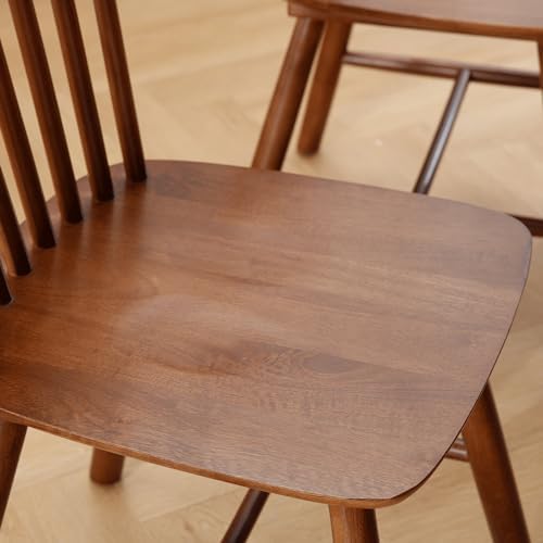 Windsor Dining Chairs Set of 6, Spindle Back Wooden Chairs
