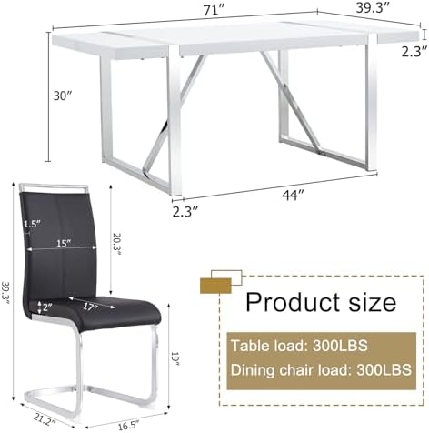 Ebullient Dining Table Set for 8，Modern 9 Piece Dining Room Chairs Set