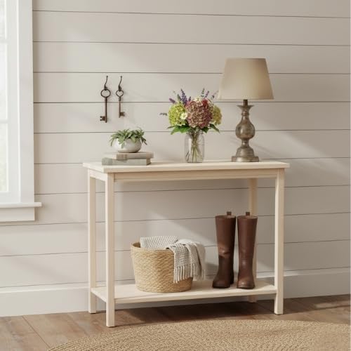 IC International Concepts, Portman Accent Table , Solid Real Wood, Sturdy Par...