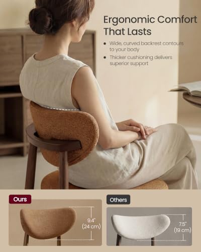 VASAGLE Wooden Dining Chairs Set of 6, Upholstered Kitchen Chairs