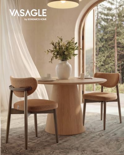 VASAGLE Wooden Dining Chairs Set of 4, Upholstered Kitchen Chairs