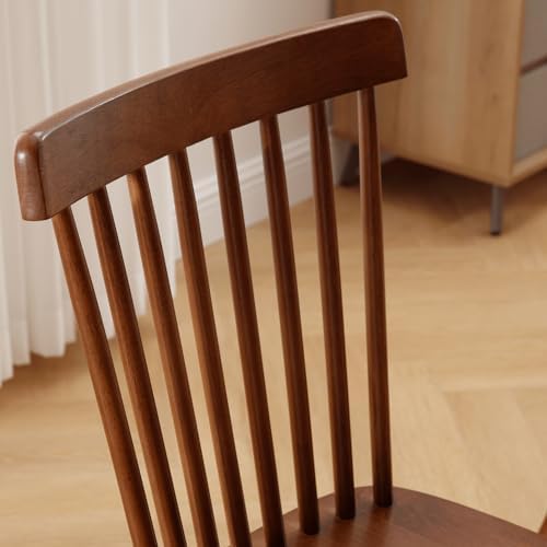 Windsor Dining Chairs Set of 6, Spindle Back Wooden Chairs