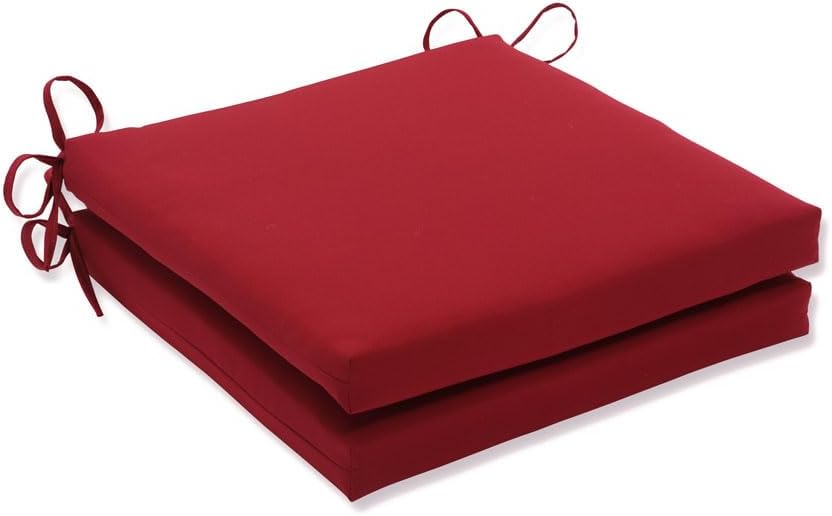Pillow Perfect Pompeii Solid Indoor/Outdoor Patio Seat Cushions Plush Fiber F...