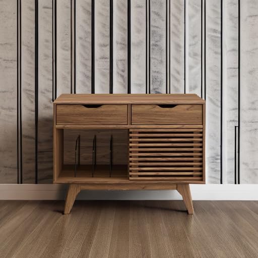 Modway Render Mid-Century Modern Vinyl Record Storage Display Cabinet, 37 Inc...
