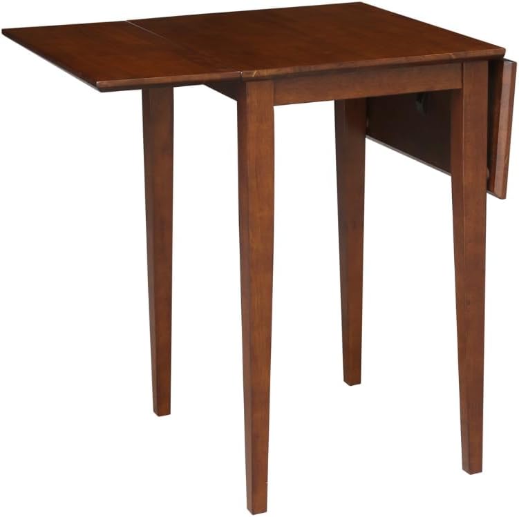 IC International Concepts Solid Wood Drop Leaf Table, 36", Unfinished