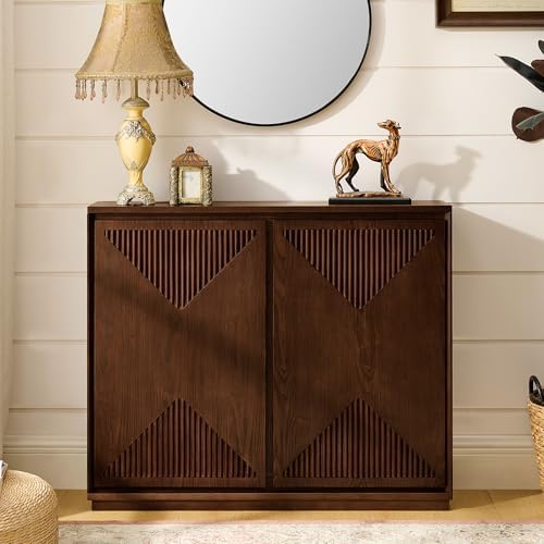 LKTART 39" Narrow Sideboard Buffet Cabinet,Bar Cabinet Solid Wood Doors