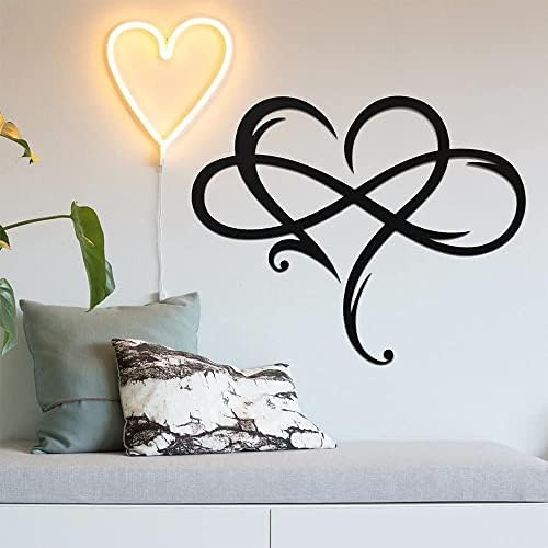 AOOLVY Infinity Heart Wall Decor, Unique Infinity Heart Metal Art Wall Decor ...