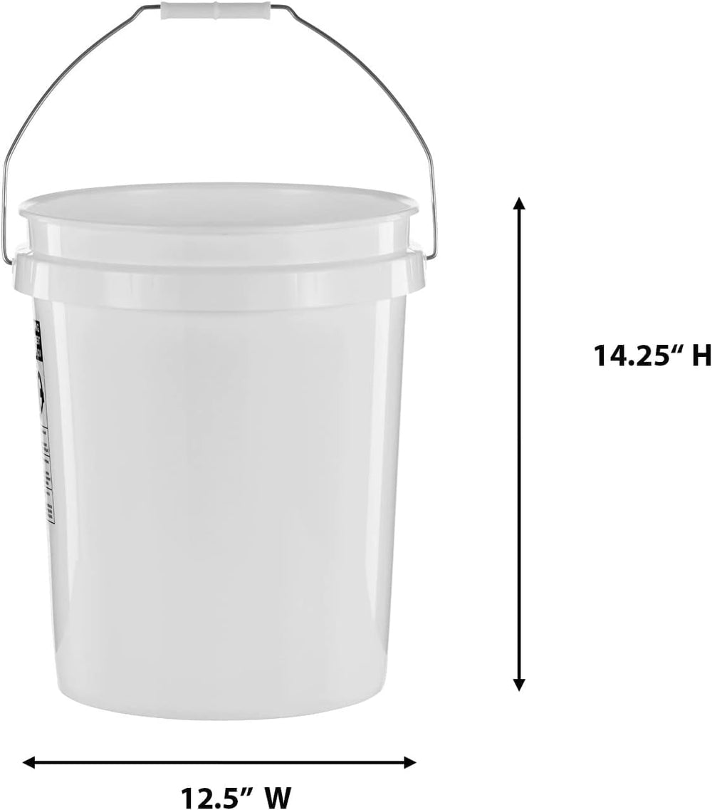 United Solutions 5-Gallon Heavy-Duty Buckets with Snap-On Lids, 6-Pack – BPA-...