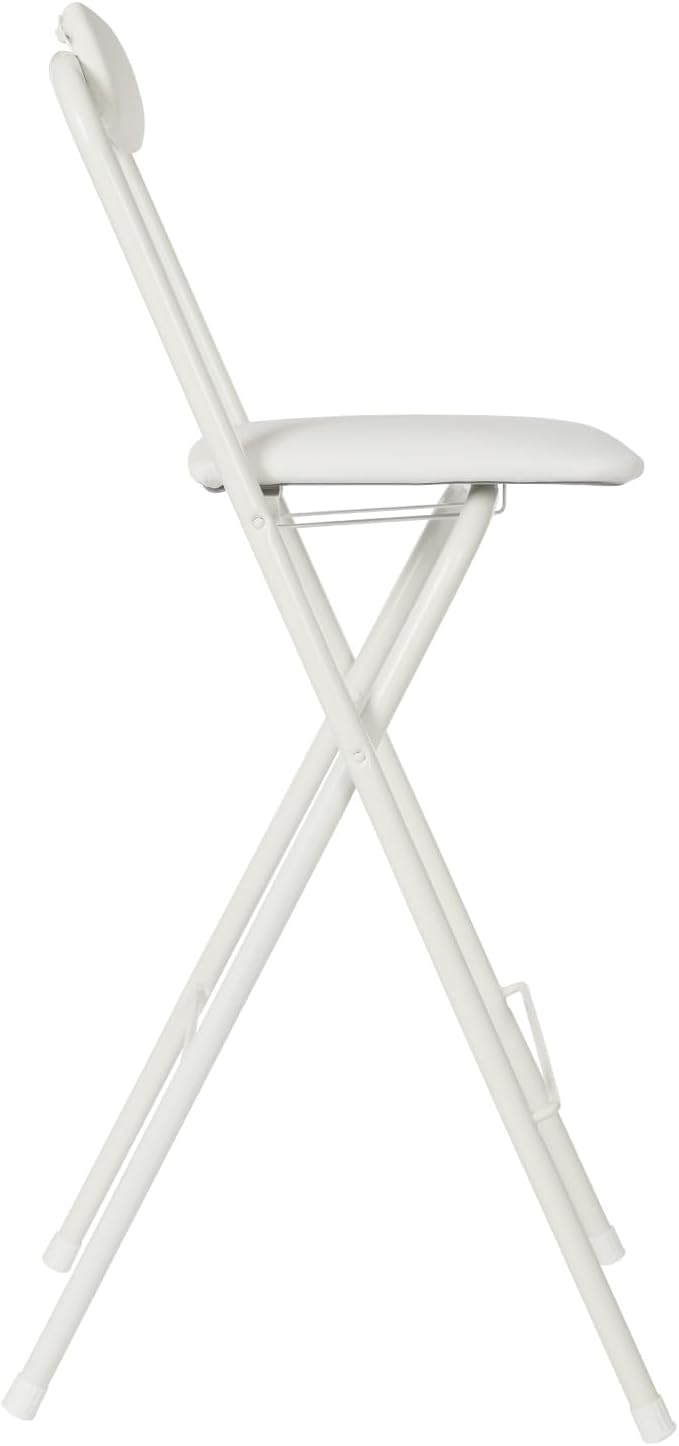 1Pcs Folding Counter Height Bar Stool w/Back,27.5" Cushioned Portable Stool