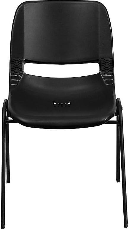 Flash Furniture HERCULES Series 880 lb. Capacity Black Ergonomic Shell Stack ...