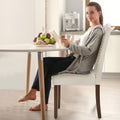 DUMOS Dining Chairs Set of 6, Upholstered Accent Chair, Beige