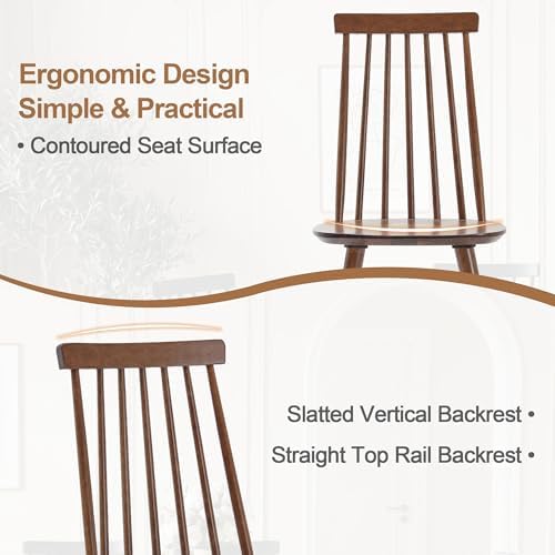DUHOME Windsor Wooden Dining Chairs Set of 4, Spindle Back Dining Chairs