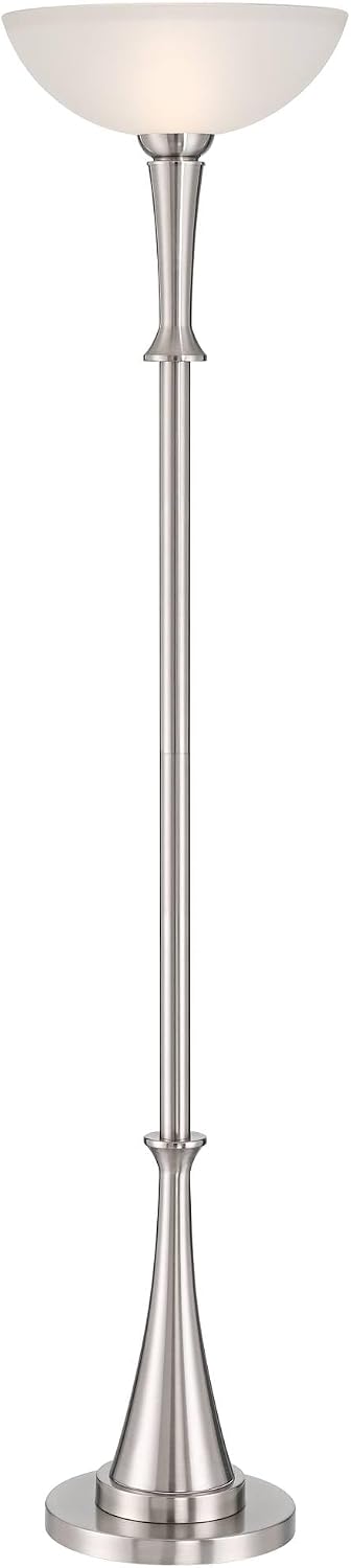 Verdugo 70" Tall Brushed Nickel Torchiere Floor Lamp with Dimmer