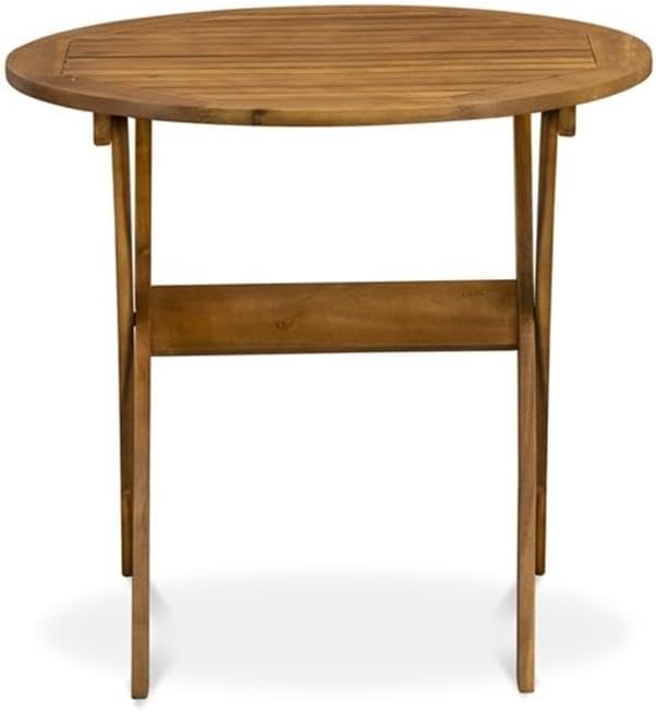 East West Furniture BMNTDNA Patio Furniture Outdoor Acacia Wood Round Coffee ...