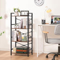 4 Tier Bookshelf, Small Book Shelf, Bookcase with Metal Frame & Wood Shelf