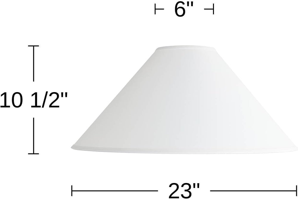 Rolla Extra Large White Linen Chimney Large Lamp Shade 6x23x13.5 (Spider)