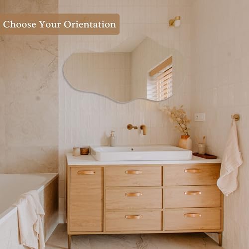 PERFNIQUE Irregular Wall Mirror Asymmetrical Mirror, 43''x24''...