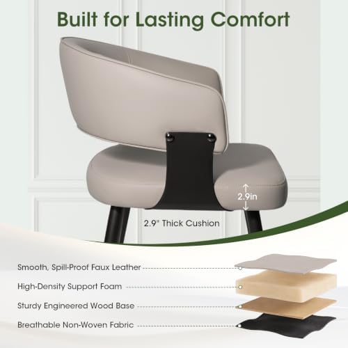 Dining Chairs Set of 4, Modern Faux Leather Kitchen Chairs