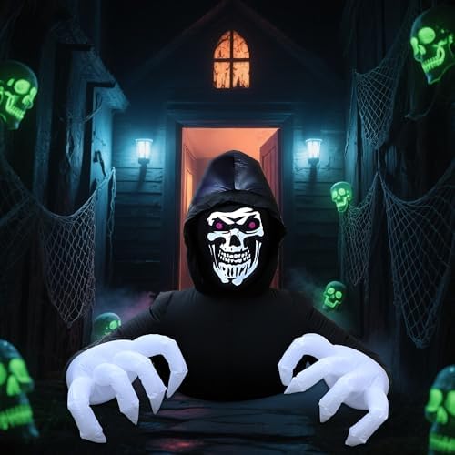 DR.DUDU 6FT Grim Reaper Halloween Inflatable Decorations Outdoor