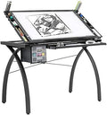 Artograph Futura Light Tracing Table with Storage Drawers, Charcoal Black
