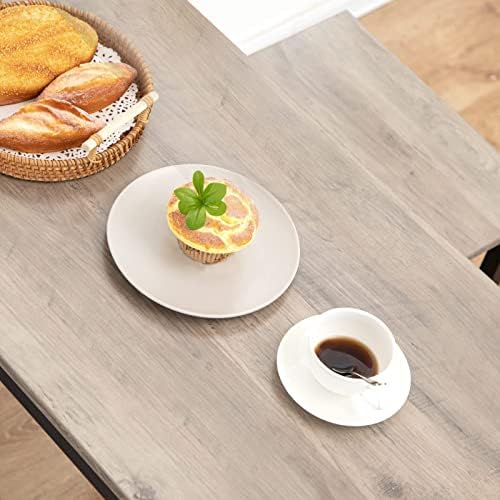 HOOBRO Bar Table and Chairs Set, 47.2” Rectangular Pub Table with 2 Stools for Small Space, 3-Piece Breakfast Set, Sturdy Metal Frame, Easy to Assemble, Greige BG52BT01