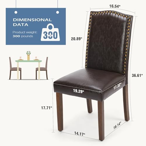 DUMOS Dining Chairs Set of 4, PU Leather Kitchen Chairs for Living Room