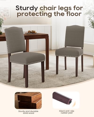 Upholstered Dining Chairs Set of 6 with Thickened Seat Cushion