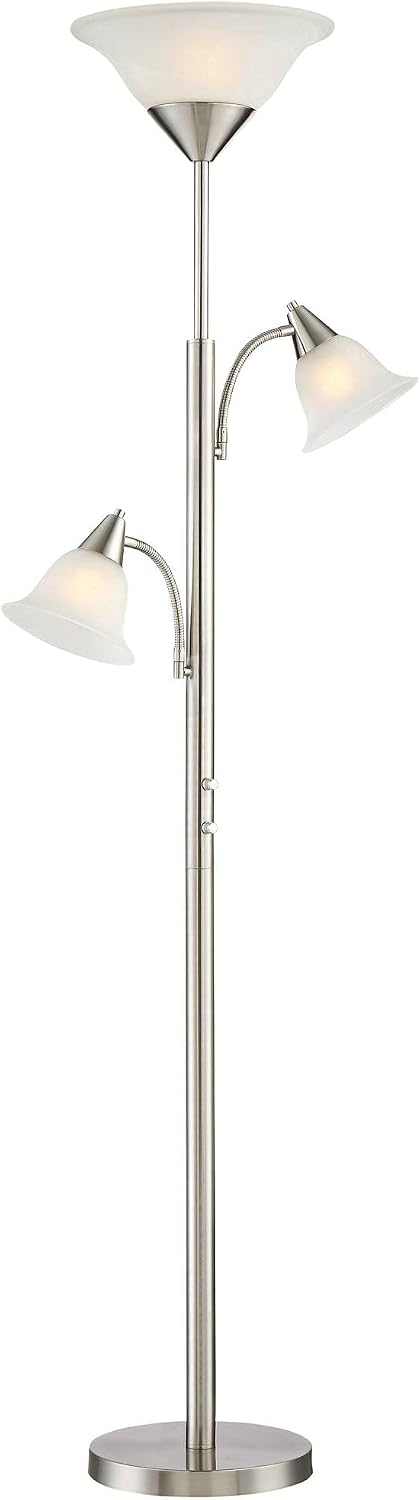 Riordan 71 1/2" Tall Nickel 3-Light Tree Torchiere Floor Lamp