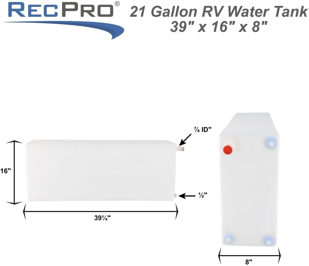 RecPro 21 Gallon RV Fresh Water Tank, Made in USA