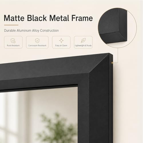 SMIROR 24x32 Matte Black Bathroom Vanity Mirror for Over Sink