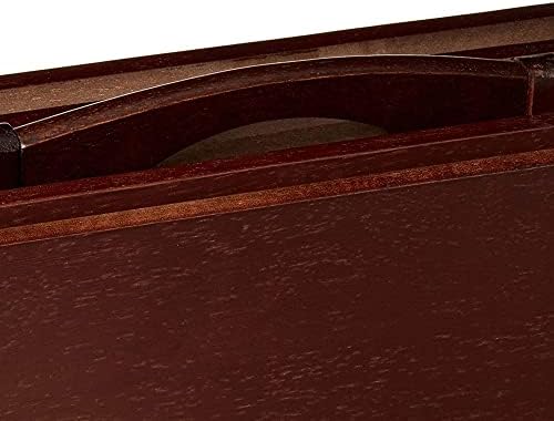 PJ Wood Espresso - 5-Piece TV Tray Table Set - Folding with Storage Rack