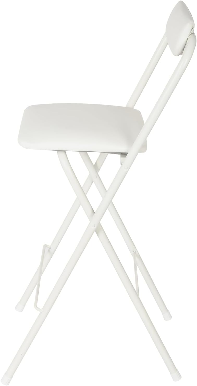 1Pcs Folding Counter Height Bar Stool w/Back,27.5" Cushioned Portable Stool