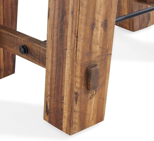 Alaterre Durango Rustic Industrial Solid Wood End Table or Nighstand, 27”