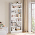 Yaheetech 7-Tier Tall Bookcase Adjustable Shelves Open Storage, White
