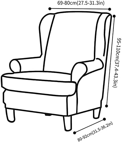 GULI Wingback Chair Cover 2-Piece, Wing Chair Covers Armchair Chair Slipcover...