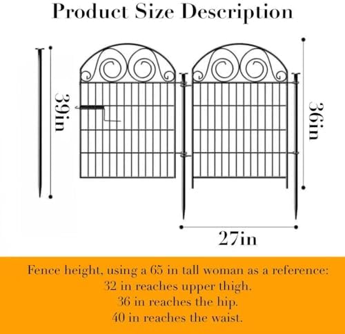 Getlay Garden Fencing 36 Inch High, 22 Panels Total Length 48 Ft(L) Dog Fence...
