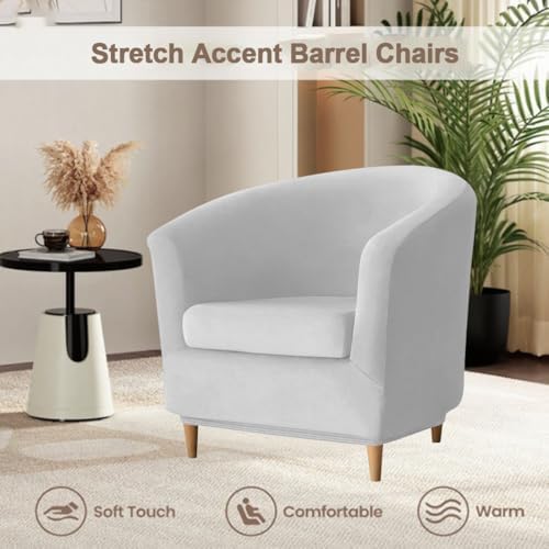 Velvet Club Chair Slipcover 2 Piece Swivel Barrel Chair Covers Slipcover Tub ...