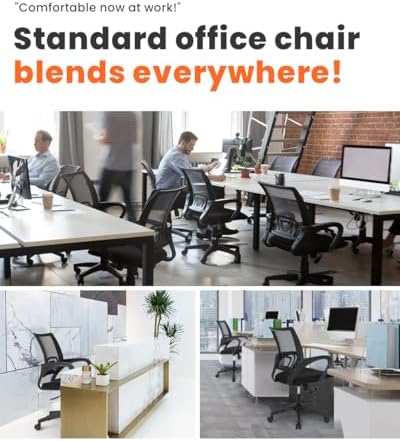 NEO CHAIR Office Computer Ergonomic Mid-Back Mesh Desk Chair, Dark Black