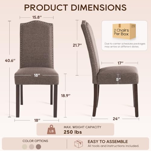 Upholstered Dining Chair Modern Stylish Kitchen Diner Fabric Set of 6
