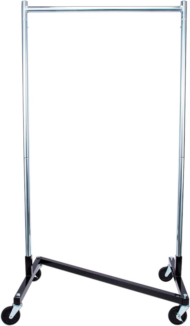 SSWBasics Compact Z Rack, Heavy Duty Rolling Clothing Rack, Holds 300 lb