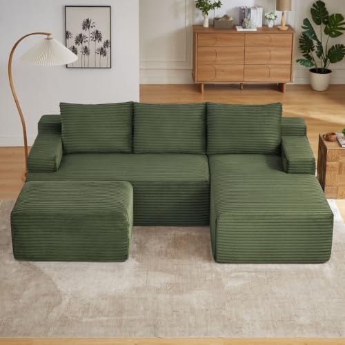 96IN U Shaped Boneless Sectional Compressed Cloud Couches