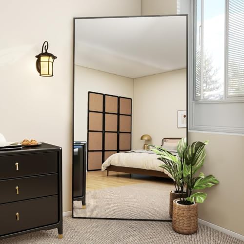 VooBang Large Full Length Mirror 78" x 35" - Shatterproof Black